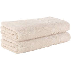 StickandShine Saunatuch 2er Set Premium Frottee Saunatuch 80×200 cm in 500g/m2 aus 100% Baumwolle (2 Stück Pack) 80 x 200 Saunatücher, 100% Baumwolle 500GSM Frottee beige