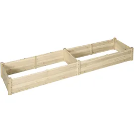 Outsunny Blumenkasten 244 x 61,5 x 27 cm Braun