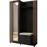 WFL GROUP Linaro Sitzbank 137x42x207 cm Schwarz