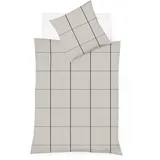 FLEURESSE Lech Bootle Kariert Steingrau 135 x 200 cm + 80 x 80 cm