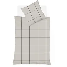 FLEURESSE Lech Bootle Kariert Steingrau 135 x 200 cm + 80 x 80 cm