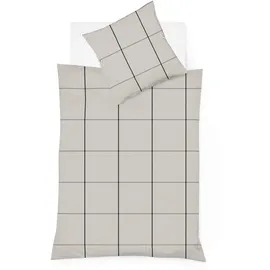 FLEURESSE Lech Bootle Kariert Steingrau 135 x 200 cm + 80 x 80 cm