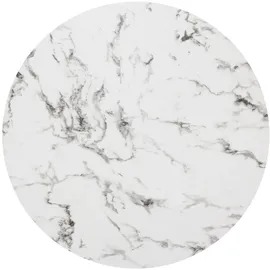 Atmosphera - Esstisch Rayo - Platte aus gehärtetem Glas in Marmoroptik - weiß D. 120 cm