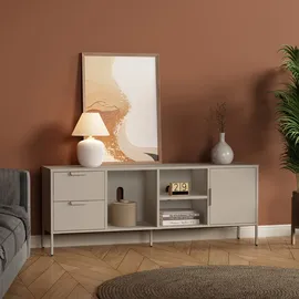 [en.casa] Kliri Lowboard 150 x 35 x 58 cm Kamelfarben Stahl