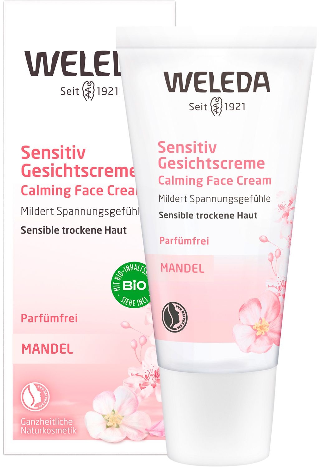 Weleda Sensitiv Gesichtspflege Mandel - für sensible, trockene Haut, unparfümiert Creme 30 ml Unisex 30 ml Creme