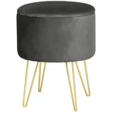 Akord Pouf AKORD LILI aus Samtstoff mit Stauraum 35 x 45 x 35 cm Grau
