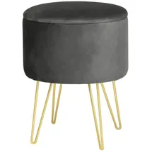 Akord Pouf AKORD LILI aus Samtstoff mit Stauraum 35 x 45 x 35 cm Grau