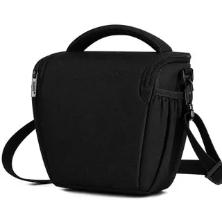 CADeN Kamera Schultertasche für Fotografen, Große wasserdichte DSLR-Kameratasche mit Verstellbarem Schultergurt, Passend für Canon, Nikon und Sony Spiegelreflex- und Systemkameras, Schwarz