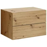 Livetastic Nachtschrank, Eiche Artisan, Holzwerkstoff, 2 Schubladen, 42x28x30 cm, hängend, Schlafzimmer, Nachttische