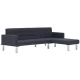 vidaXL Schlafsofa in L-Form Dunkelgrau Polyester