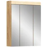 Newroom Hängeschrank Spiegel Sonoma Eiche hell Wandschrank Modern Zeitlos - 79x60x18 cm (BxHxT) - Badezimmerschrank Badhängeschrank - [Libra.Five] Bad Badezimmer WC