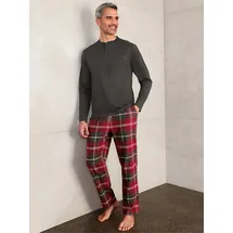 Witt Weiden Schlafanzug in graphit-dunkelrot-kariert | Gr.: 52/54