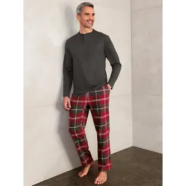 Witt Weiden Schlafanzug in graphit-dunkelrot-kariert | Gr.: 52/54