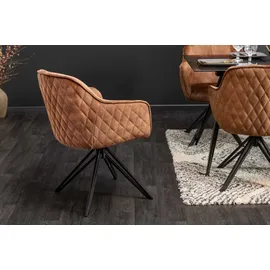 Riess-Ambiente Stuhl EUPHORIA braun Samt Armlehne Metallgestell schwarz