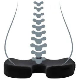 Powerton Orthopädisches Kissen, druckfeste Kunststoffspitze, ergonomisch, schwarz, Schaum mit Memory-Effekt,