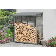 deltagartenh Kaminholzregal Flammo S Holz 188 x 69 x 183 cm Grau