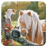 3D LiveLife Kork Matte - Nur besuchen von Deluxebase. Linsenförmige-3D-Kork Pferd Untersetzer. rutschfeste Getränkematte mit Originalkunstwerk lizenziert vom bekannt Künstler Persis Clayton Weirs