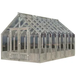Palmako Gewächshaus / Pavillon / Glashaus Emilia 13,8  m2 - 18 mm Grau kesseldruckimprägniert