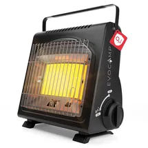 evocamp Tragbare Gasheizung 1,7 kW Tragbar mit Piezozündung für 227-g-Gaskartuschen MSF-1A,