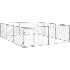 vidaXL Outdoor-Hundezwinger mit Tür 2x1x1 m Verzinkter Stahl