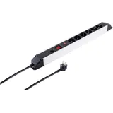 S/CONN maximum connectivity Steckdosenleiste 1,50 m Silber/Schwarz 6 St.