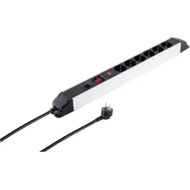 S/CONN maximum connectivity Steckdosenleiste 1,50 m Silber/Schwarz 6 St.