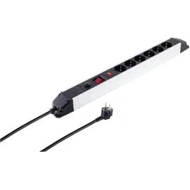 S/CONN maximum connectivity Steckdosenleiste 1,50 m Silber/Schwarz 6 St.