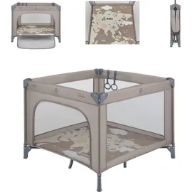 KIKKABOO Kikka boo Laufstall Enjoy Matratze Reißverschluss klappbar Tsche Hängegriffe beige