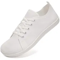 IceUnicorn Barfußschuhe Damen HerrenTraillaufschuhe Walkingschuhe Sneaker(Weiß, 39EU) - 39 EU Weit