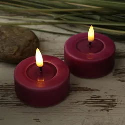LED Teelichter MIA - realistische 3D Flamme - D: 6,1cm - Batteriebetrieb - malve...