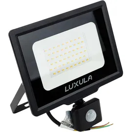 LUXULA Außenstrahler LED 50 W 5000 lm inkl. Bewegungsmelder schwarz IP65