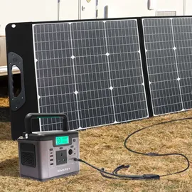 SWAREY Faltbares Solarpanel 200W Monokristallines Solarmodul für Powerstation Garten Camping RV Wandern Tablet