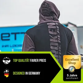 Broken Head Hoodie Grau/Braun/Schwarz M
