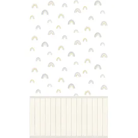 Living Walls "Wallpanel Tapete Wandpaneele Motivtapete Regenbogen Landhaus", weiß (creme,beige,gelb), B:1,59m H:0,02m L:2,8m, Vlies, Tapeten, Vliestapete Kinderzimmer für Schlafzimmer Wohnzimmer Wandpaneele Flur