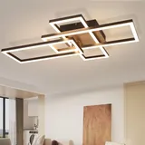GBLY Led Deckenleuchte Wohnzimmer - 3000k Holz Schwarz Wohnzimmerlampe Modern Schlafzimmerlampe Design Decke Lampe 32w Warmweiß Flurlampe für Schlafzimmer Büro Küche Esszimmer