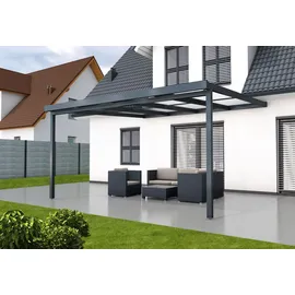 Gutta Terrassendach Premium 410 x 406 cm anthrazit / Polycarbonat klar