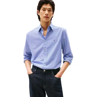 Tommy Hilfiger Herren Hemd Flex Poplin Micro Gingham Regular Fit, Mehrfarbig (Wedge Blue/Check), XXL