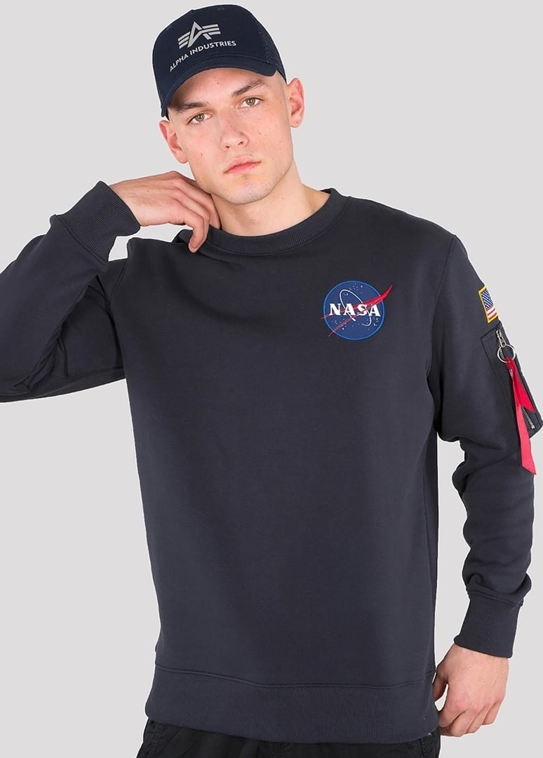 Alpha Industries Space Shuttle Sweatshirt, blauw, XS Voorman