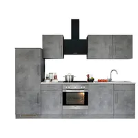 WIHO KÜCHEN Küchenzeile Cali 280 cm grau