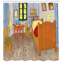 ABAKUHAUS Duschvorhang 175 x 200 cm blau-braun-orange