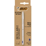 BIC Kugelschreiber Cristal Re'New silber Schreibfarbe blau,