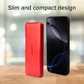 SBS Ttbb10000fastr Powerbank fast charge mit 10000 mAh und 2 USB Red