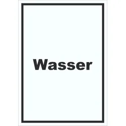 Wasser Schild mit Text Anschluss hochkant A6 (105x148mm)