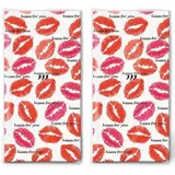 20 einzelne Taschentücher Hochzeit Überall Küsse. 2 Packungen mit 10 einzelnen Papiertaschentücher bedruckt als Geschenk.