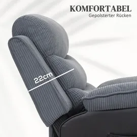 Homcom Fernsehsessel mit Aufstehhilfe Kunstleder 96 x 108 x 96 cm Silber elektrisch