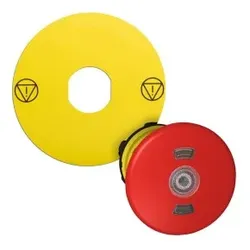 Schneider Electric ZB5AT8643M140 Not-Aus/Not-Halt-Schalter, Frontelement, Harmony XB5, Kunststoff, 22mm, rot, Pilz 40mm, Statusanzeige,