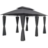 Garden Pleasure Garden-Pleasure Pavillon MOLDAU, 507384, anthrazit, 3 x 4m, wasserabweisend, Stecksystem