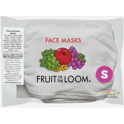 Fruit of the Loom – 5er Multipack Mund-Nasen-Masken Maske Größe S / M Herren Damen Kinder, weiß - Größe S