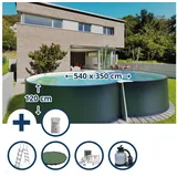 Planet Pool Stahlwandpool achtform 540 x 350 x 120 cm blau