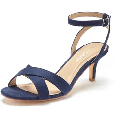 Sandalette, High-Heel-Sandalette, Riemchensandalette, Sommerschuh VEGAN, Gr. 38, dunkelblau, , 86125905-38